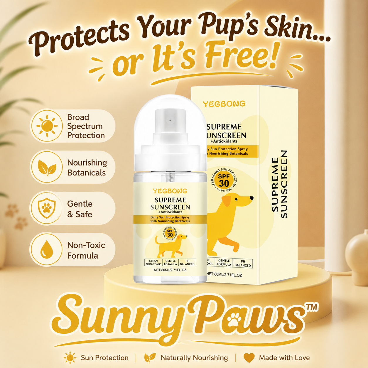 SunnyPaws™ – The Sunscreen That Beats the Sun, No Matter the Walk